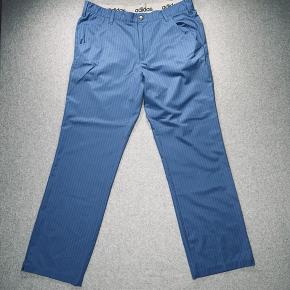 adidas Other - Adidas Chino Golf Pants Mens 36X32 Blue Herringbone Straight Leg Athletic Logo